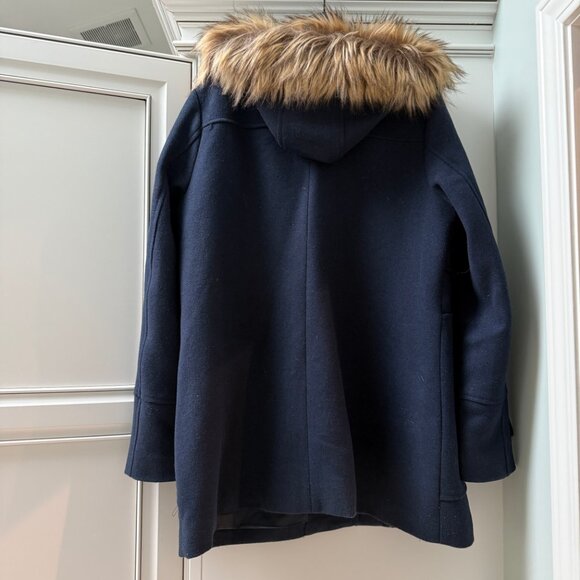 CoffeeShop Emmalise Faux Fur Lined Hood Wool Toggle Coat, Size Large, Navy - Picture 7 of 14